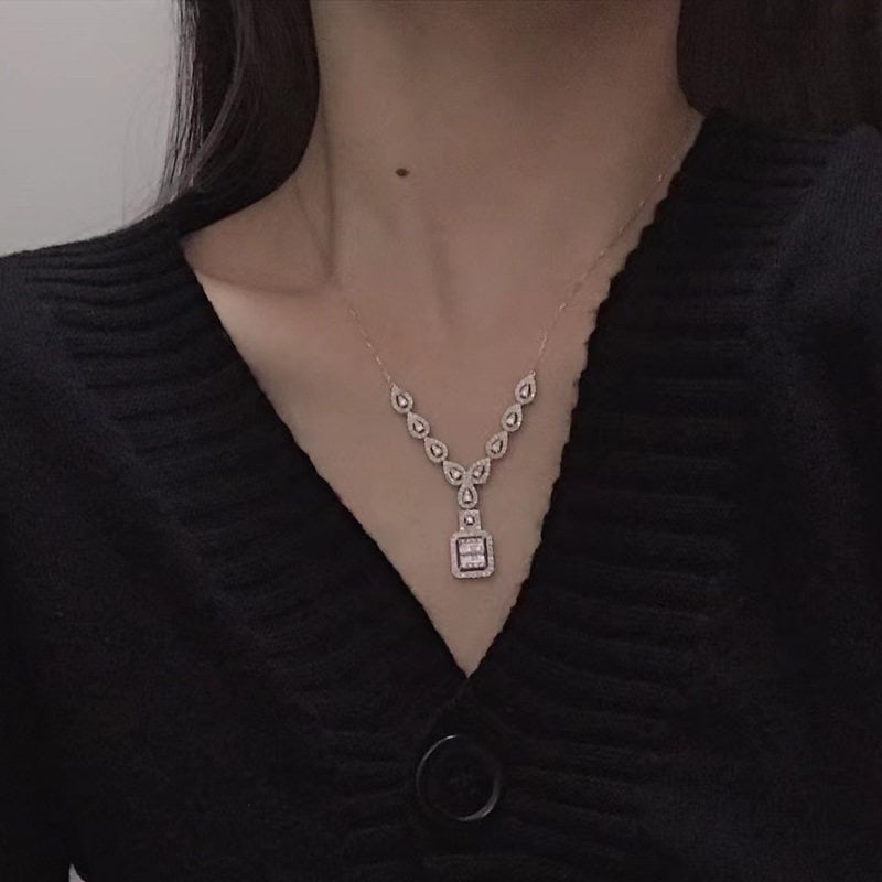 14k Gold 1.15 Ct Natural H Diamond Necklace - 2
