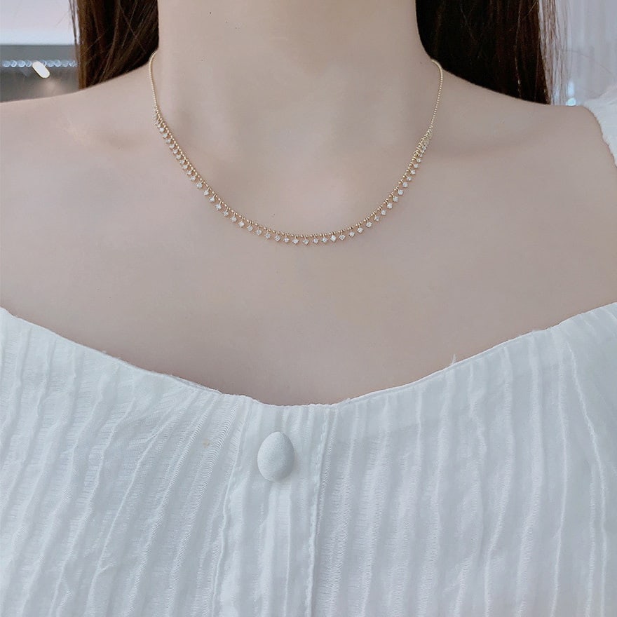 14k Gold 1 Ct Natural H Diamond Necklace - 2