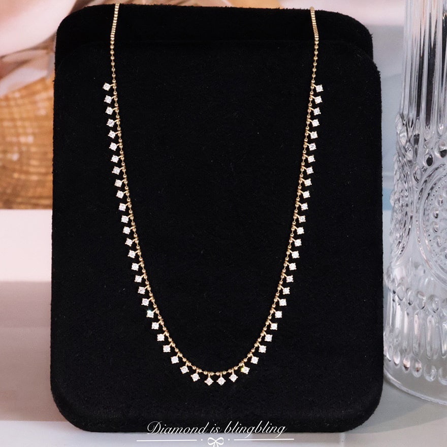 14k Gold 1 Ct Natural H Diamond Necklace - 4