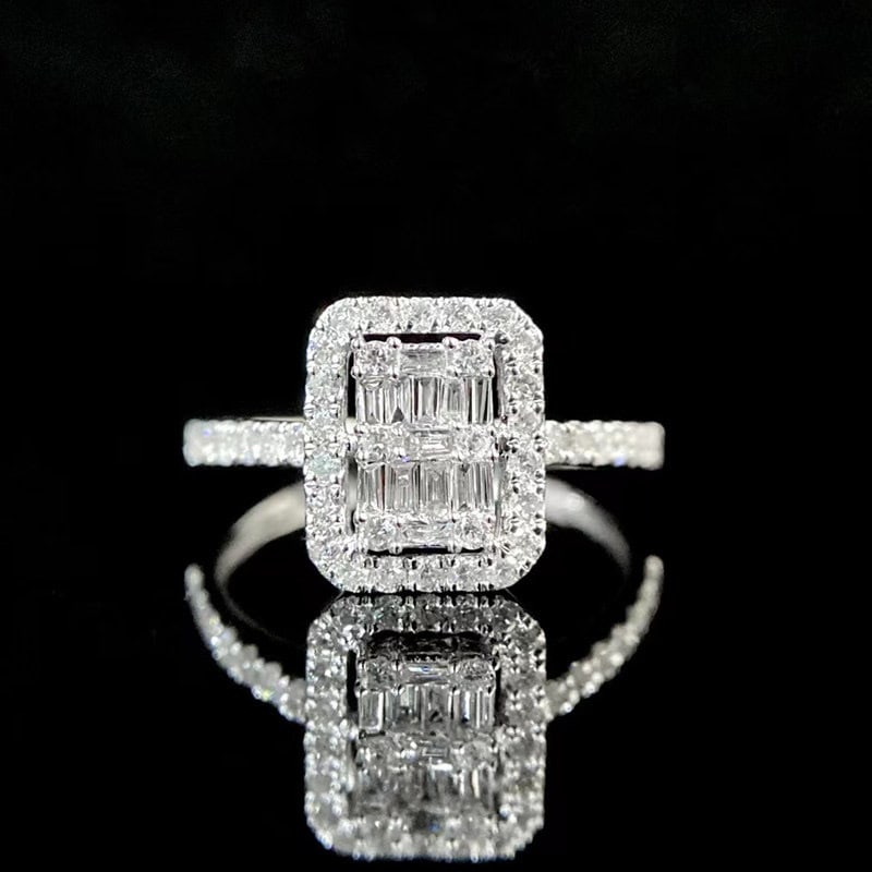 14k Gold 0.5 Ct Natural H Diamond Ring: Ref:231107042 // gold content:14k gold // ring size:7. 25us // // main gemstone:diamond // shape:multiple // carat weight:0. 5ct // clarity grade:vs-si // color:h // treatment:natural // High