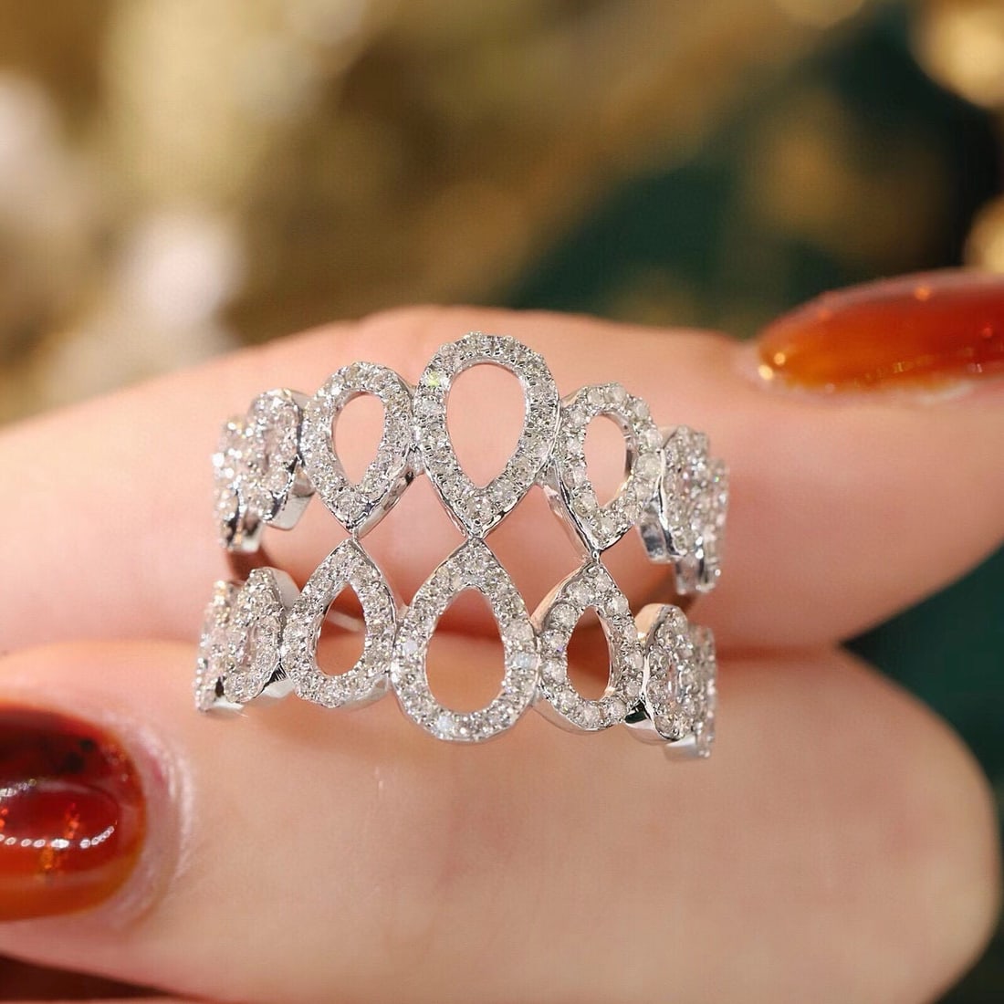 14k Gold 0.88 Ct Natural H Diamond Ring - 6