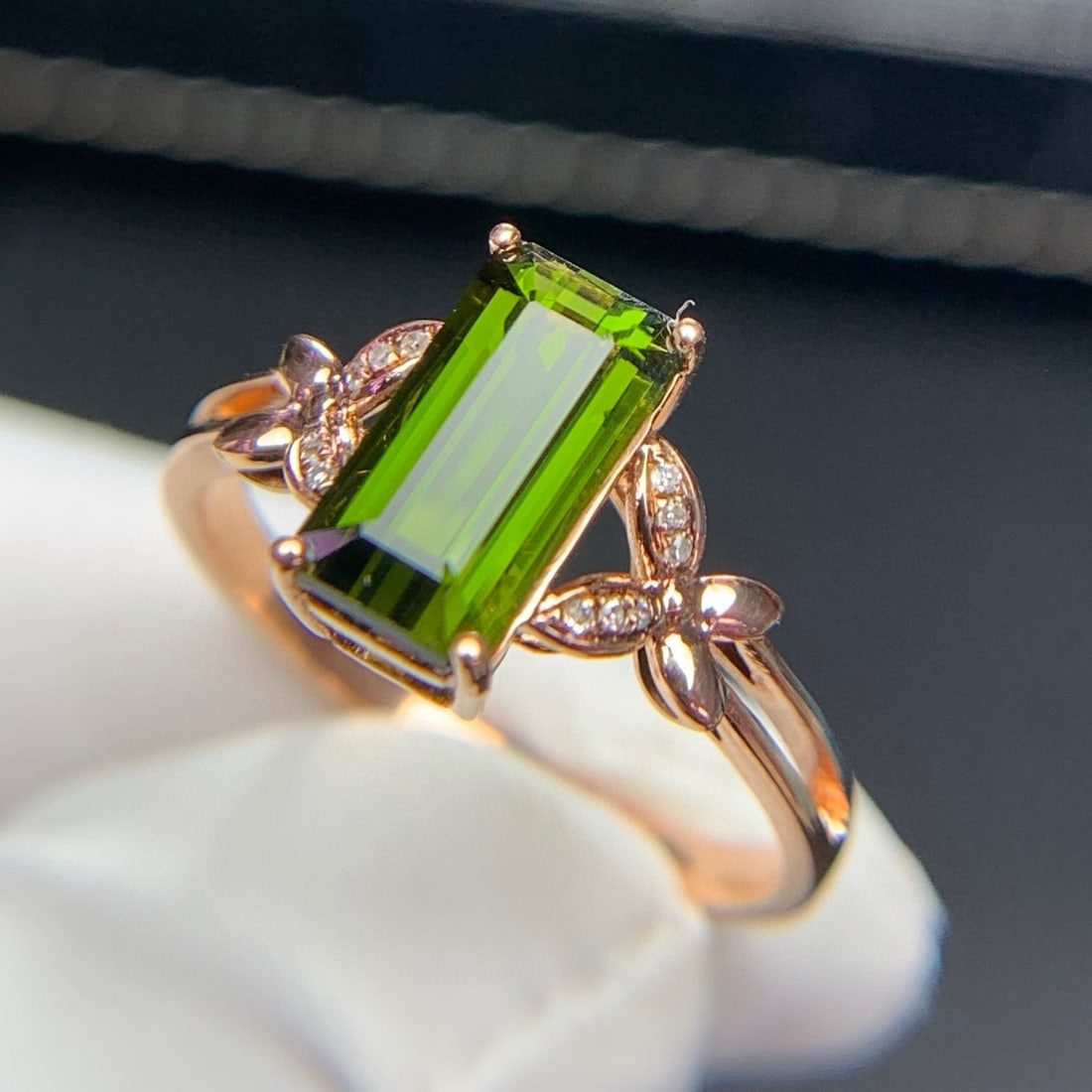 14k Gold 1.96 Ct Natural Tourmaline & Diamond Ring - 3