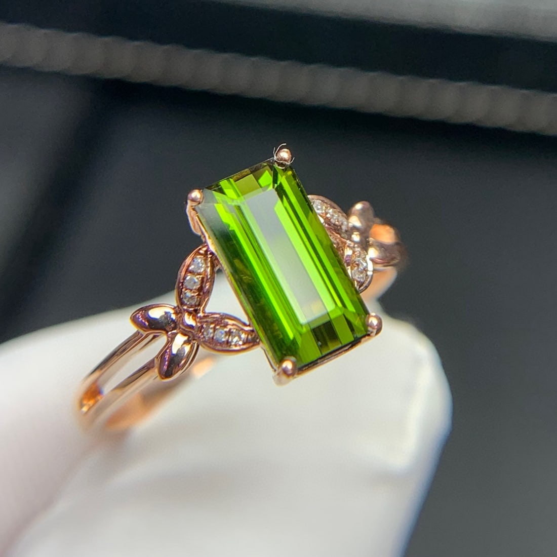 14k Gold 1.96 Ct Natural Tourmaline & Diamond Ring - 4