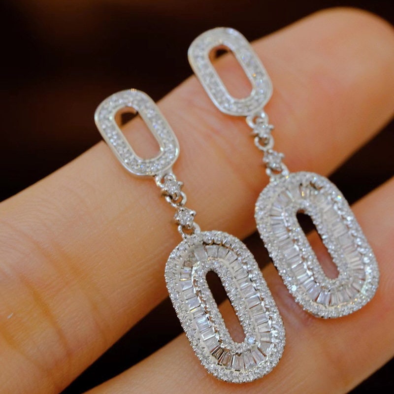 14k Gold 1 Ct Natural H Diamond Earrings - 3