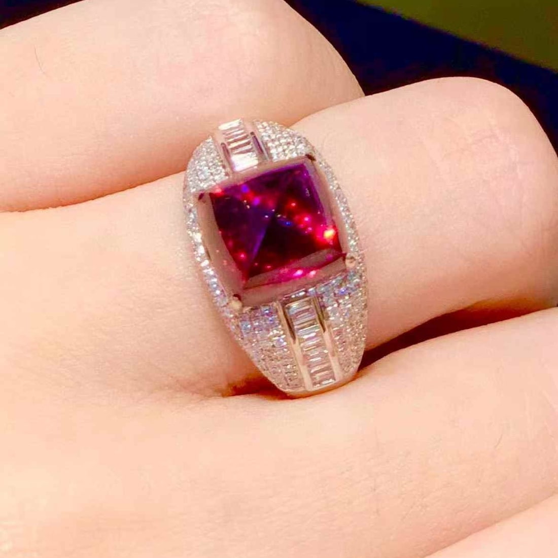 14k Gold 5.6 Ct Natural Tourmaline & Diamond Ring - 5