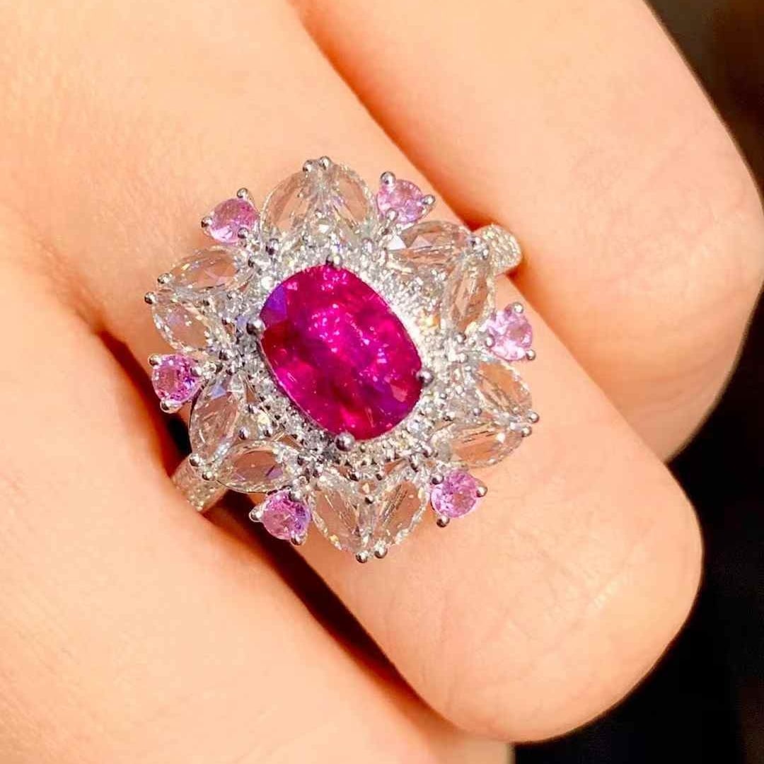 14k Gold 1.1 Ct Natural Ruby & Diamond Ring - 2