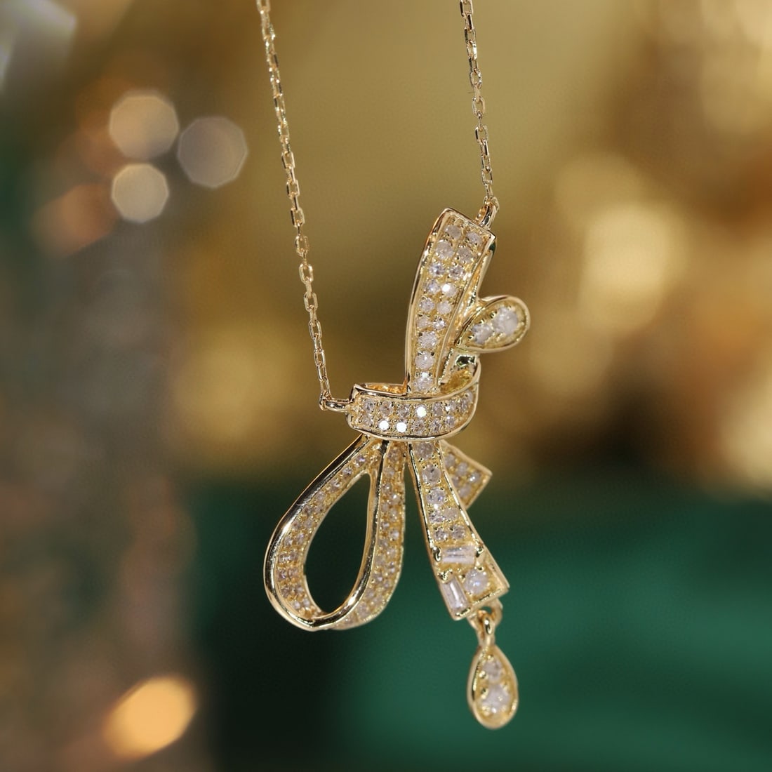 14k Gold 0.3 Ct Natural H Diamond Necklace - 3