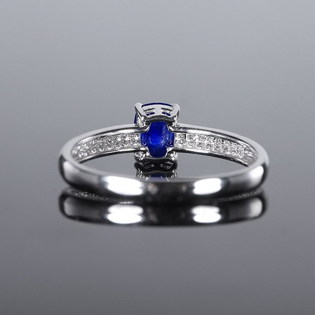 14k Gold 0.99 Ctw Natural Sapphire & Diamond Ring - 4