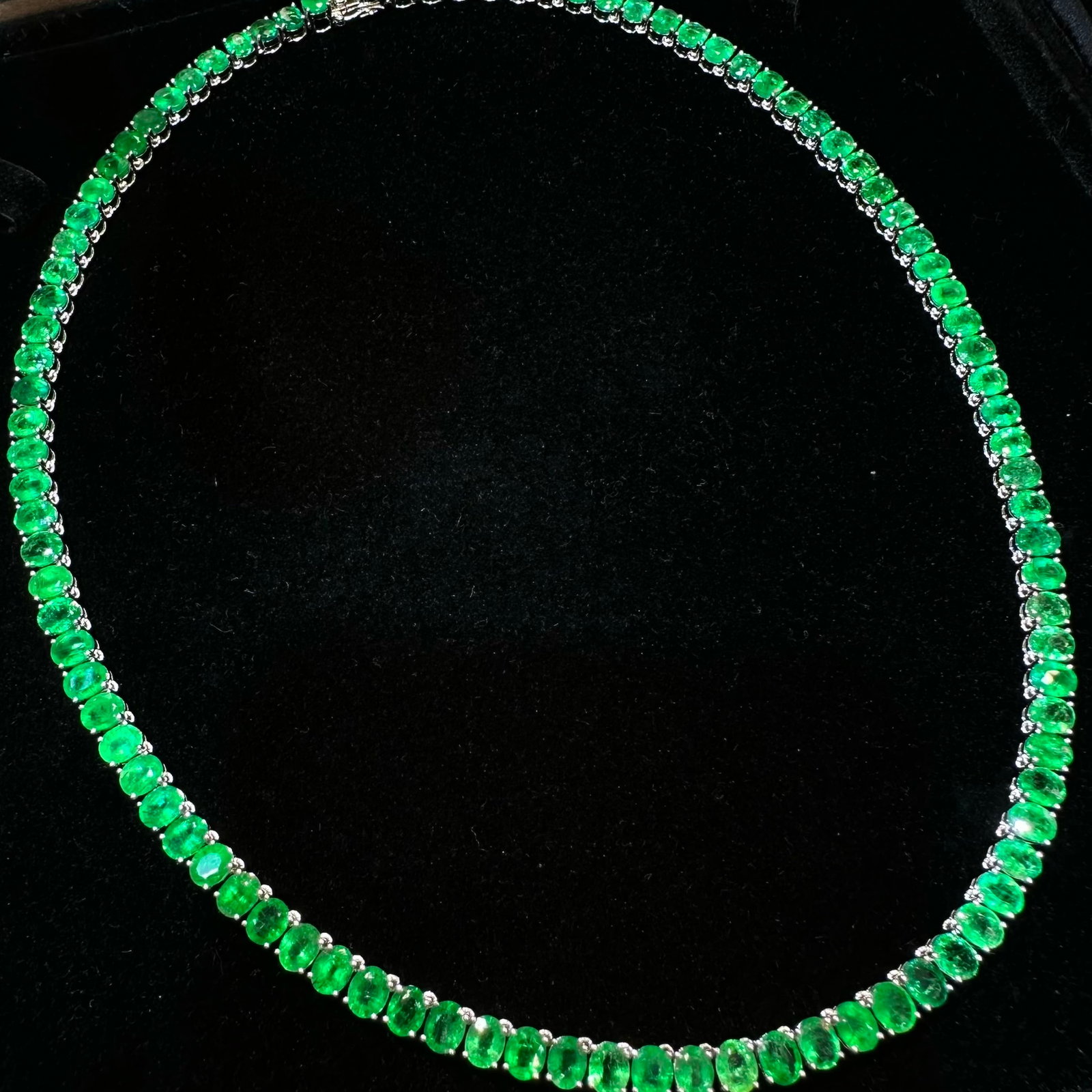 14k Gold 33.55 Ct Natural Emerald Necklace - 2