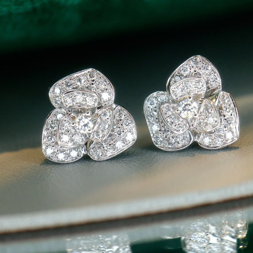 14k Gold 0.48 Ct Natural H Diamond Earrings - 2