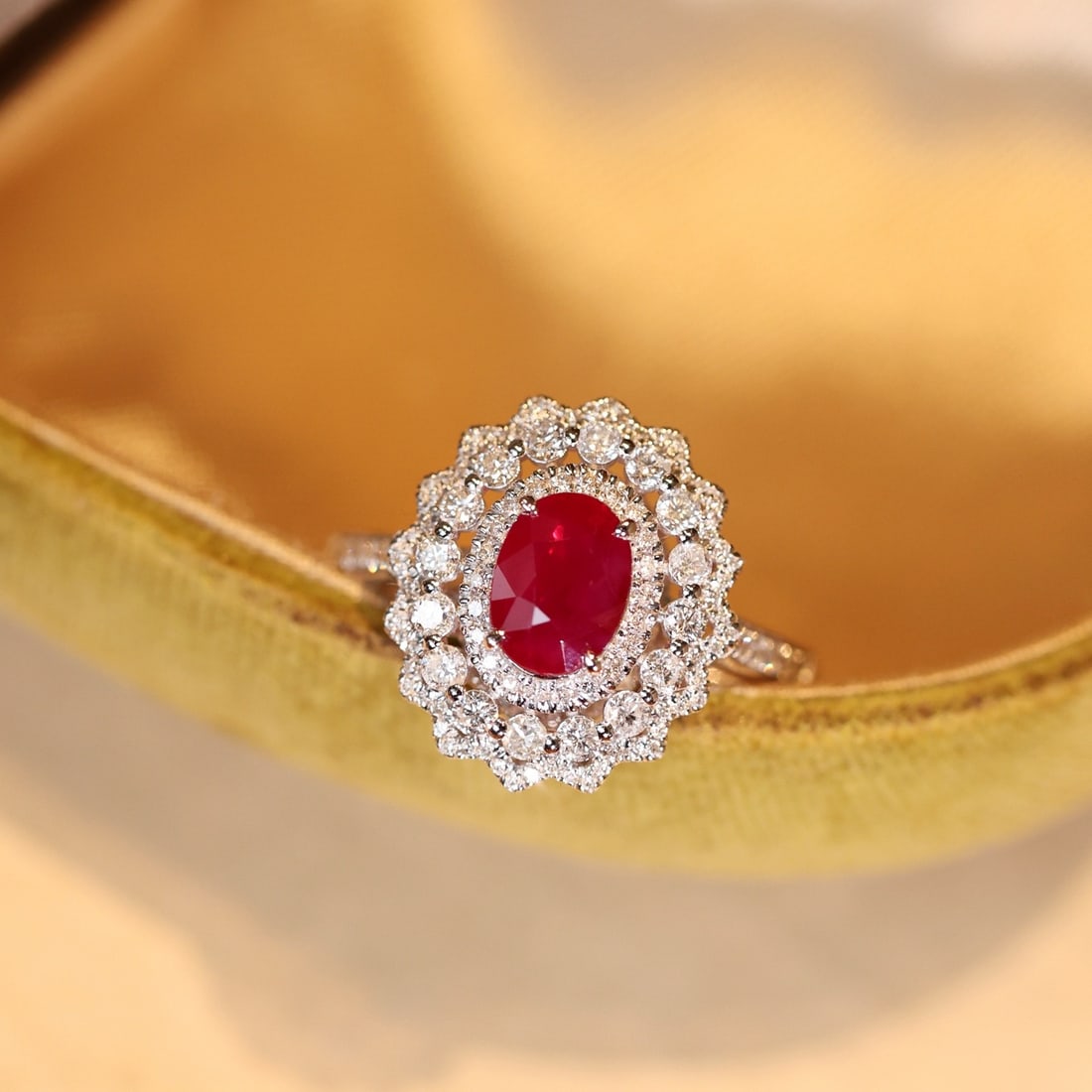 14k Gold 2.09 Ctw Vivid Red Natural Ruby & Diamond Ring - 2