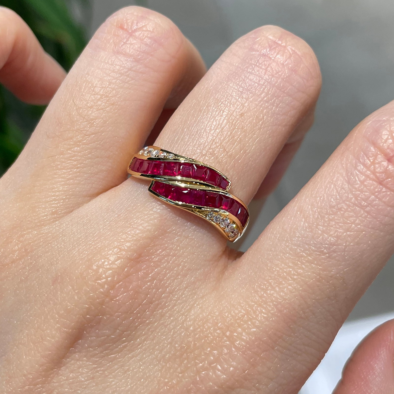 14k Gold 1 Ct Natural Ruby & Diamond Ring - 4