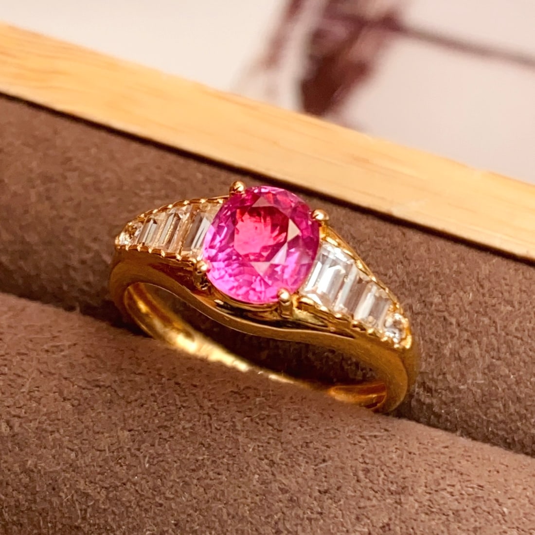 14k Gold 1.25 Ct Natural Ruby & Sapphire Ring - 4