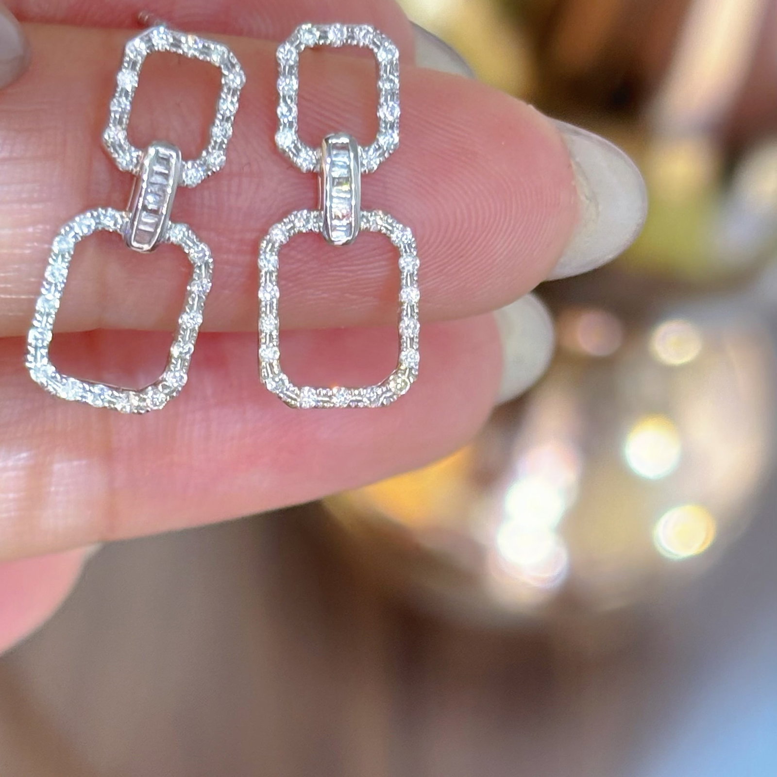 14k Gold 0.35 Ct Natural H Diamond Earrings - 5