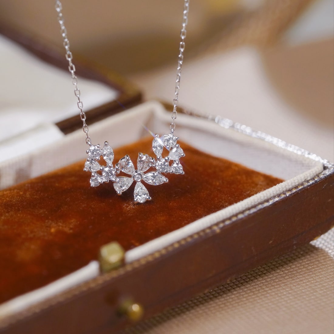14k Gold 0.75 Ct Natural H Diamond Necklace - 5