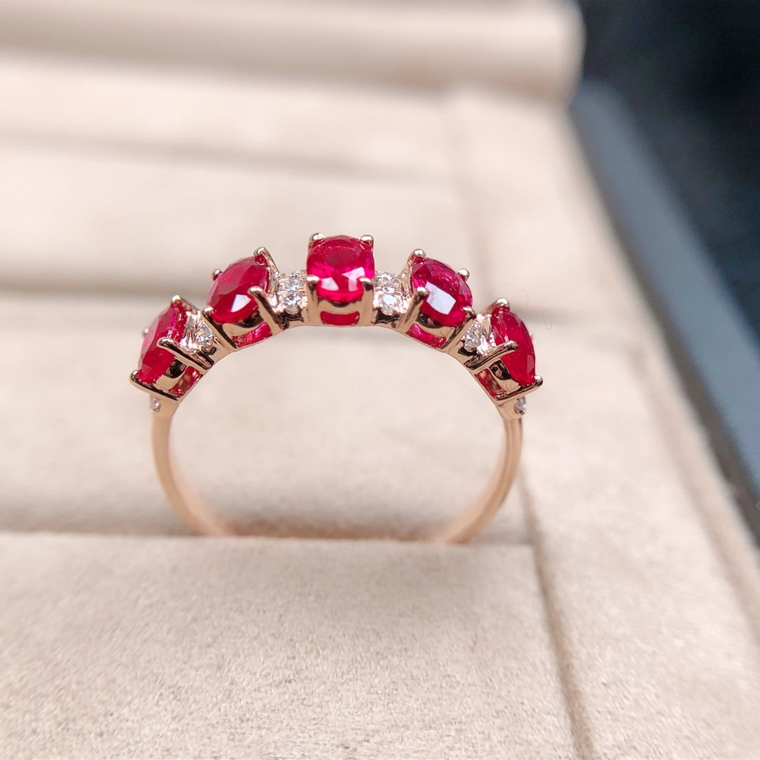 14k Gold 1.29 Ct Natural Ruby & Diamond Ring - 4