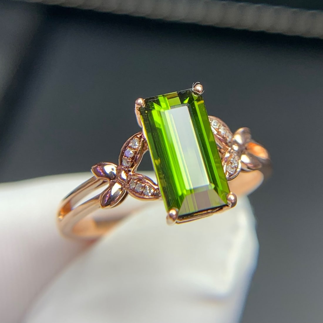 14k Gold 1.96 Ct Natural Tourmaline & Diamond Ring - 7