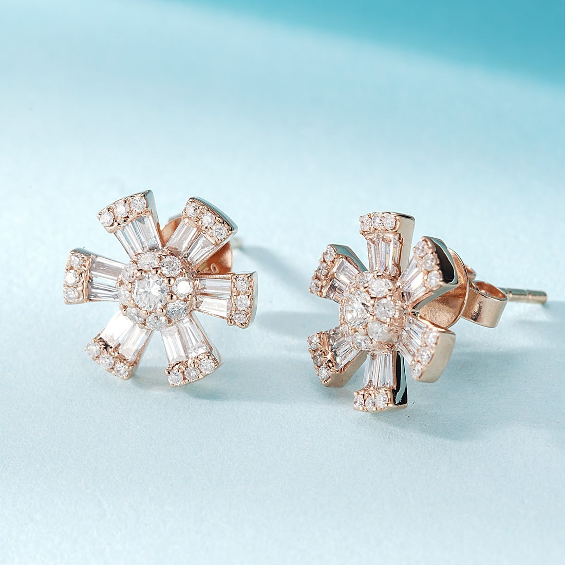 14k Gold 0.56 Ctw Natural H Diamond Earrings - 2