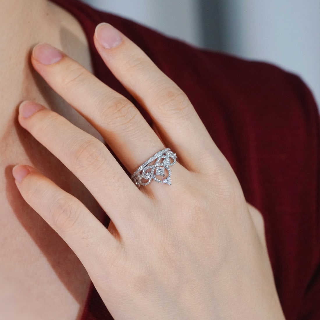 14k Gold 0.55 Ct Natural H Diamond Ring - 3