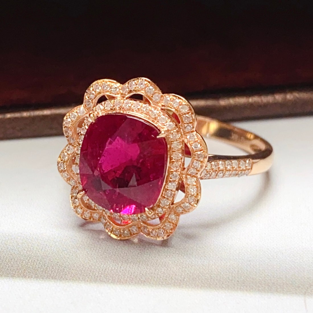 14k Gold 3.10 Ct Natural Tourmaline & Diamond Ring - 6