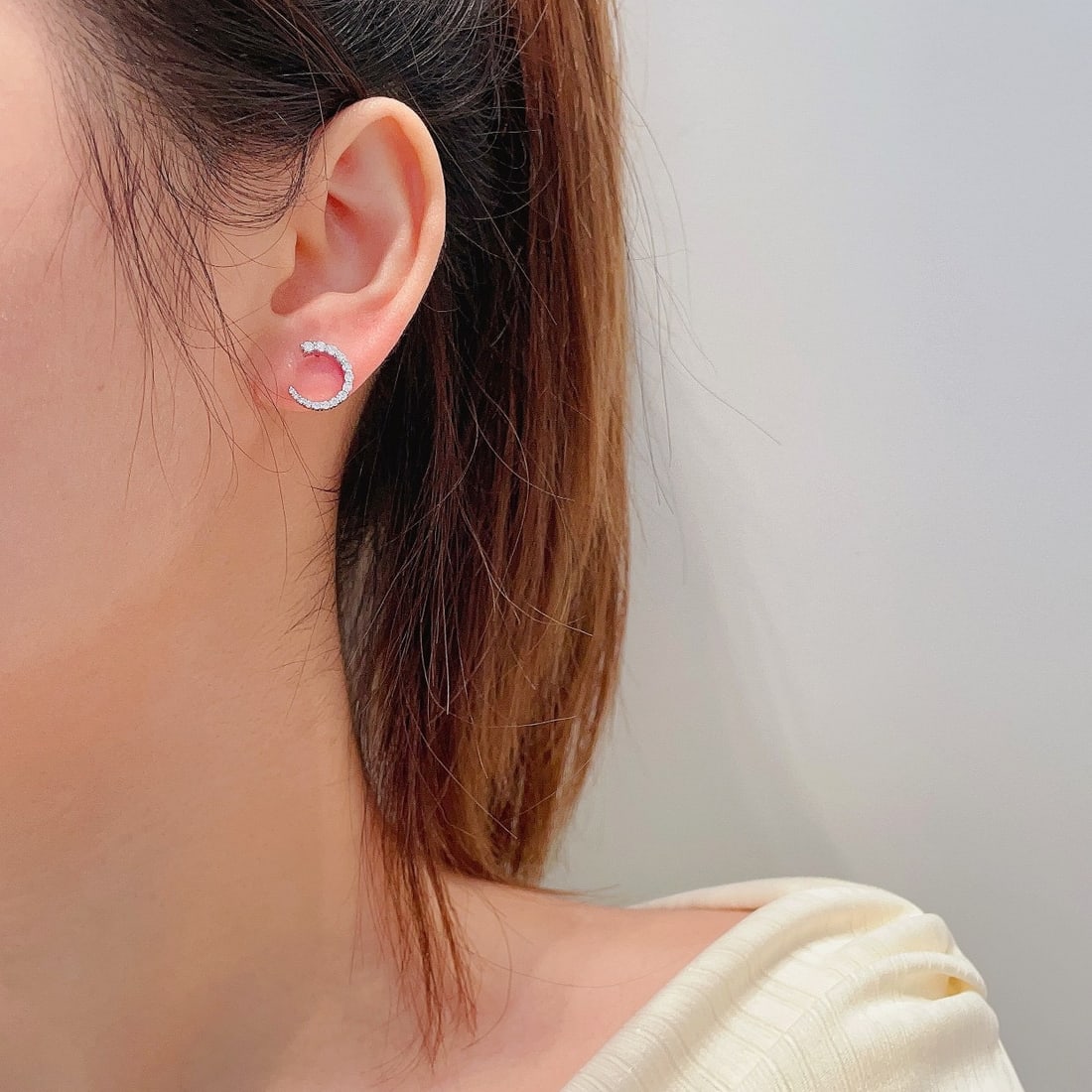 14k Gold 0.40 Ct Natural H Diamond Earrings - 2