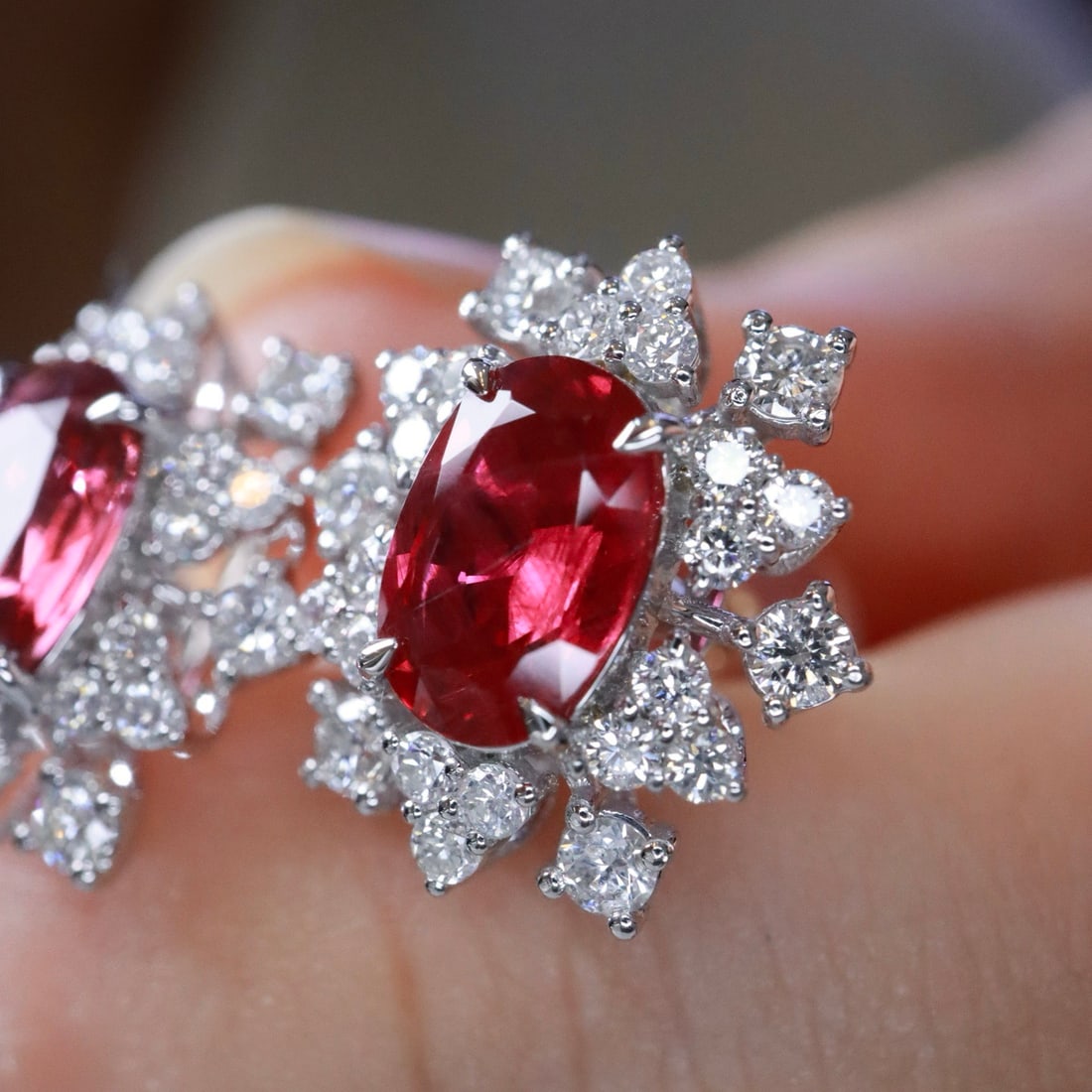14k Gold 2.35 Ctw Natural Ruby & Diamond Earrings - 4