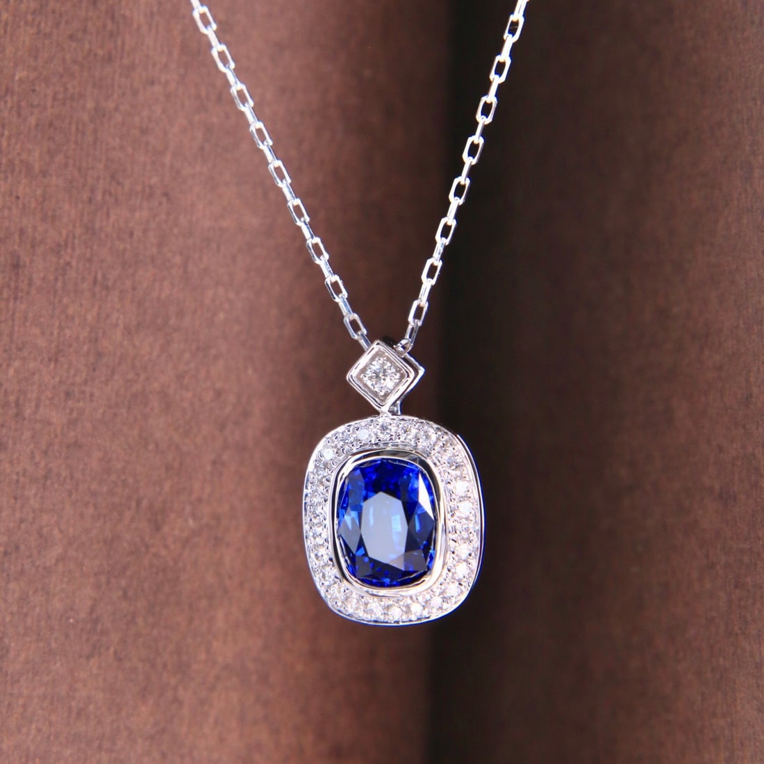 14k Gold 1.28 Ctw Natural Sapphire & Diamond Necklace - 3