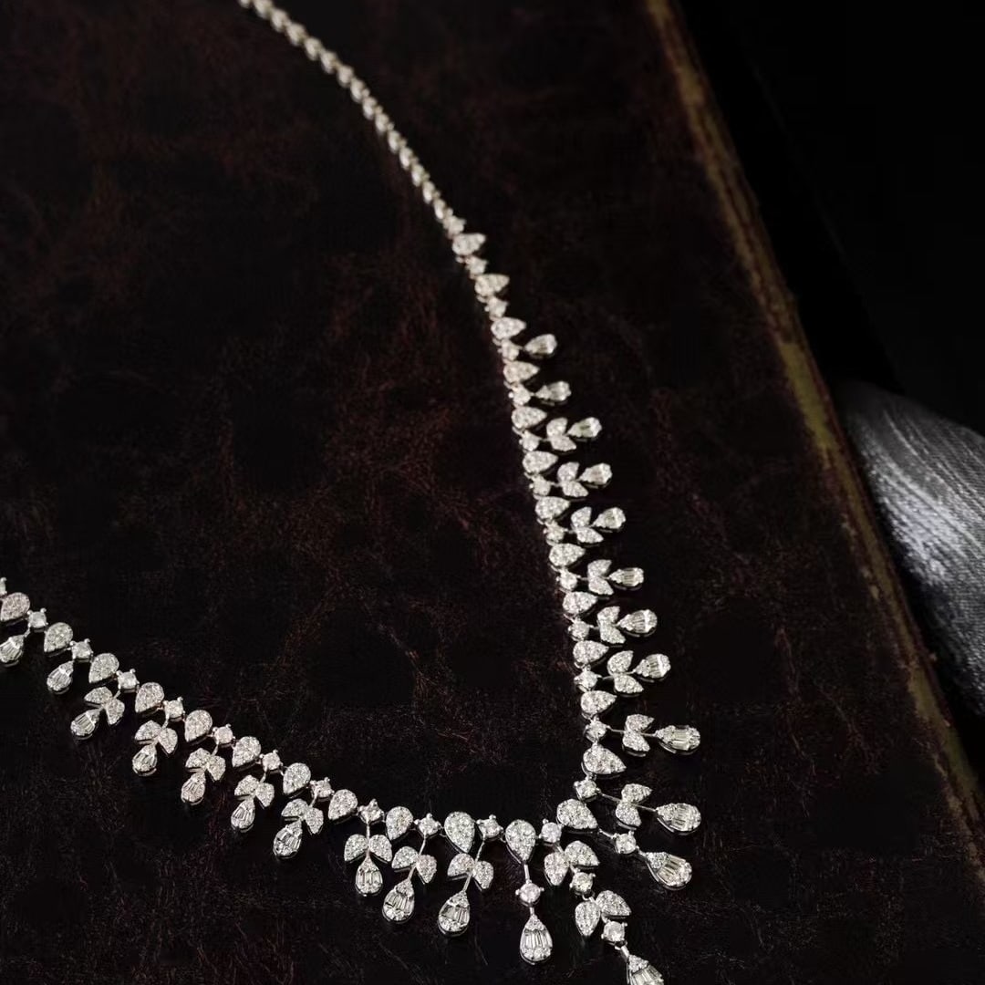 14k Gold 6.5 Ct Natural H Diamond Necklace - 4