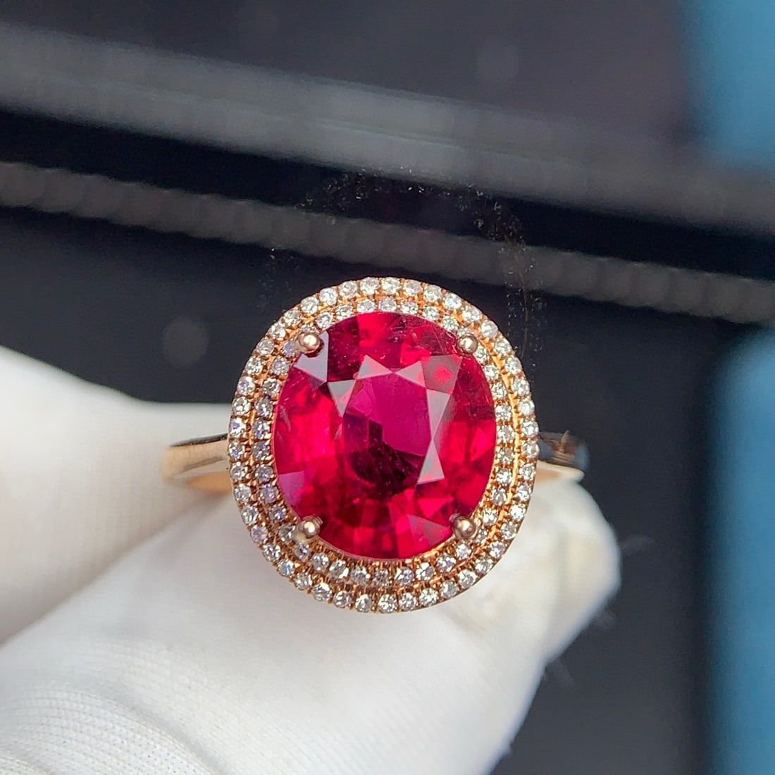 14k Gold 3.1 Ct Natural Tourmaline & Diamond Ring - 8