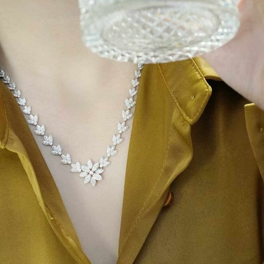 14k Gold 2.1 Ct Natural H Diamond Necklace - 5