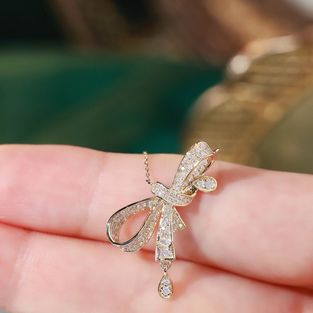 14k Gold 0.3 Ct Natural H Diamond Necklace - 5