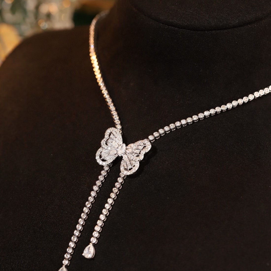 14k Gold 3.7 Ct Natural H Diamond Necklace - 2