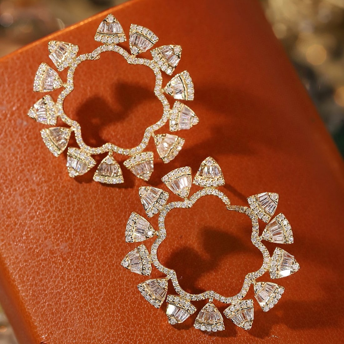 14k Gold 1.2 Ct Natural H Diamond Earrings - 7