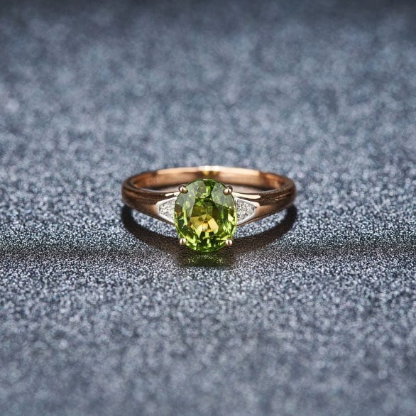 14k Gold 1.85 Ct Natural Tourmaline & Diamond Ring - 4