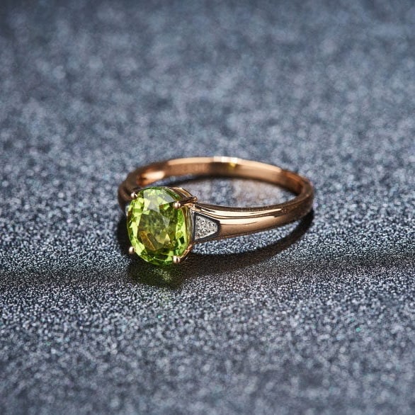 14k Gold 1.85 Ct Natural Tourmaline & Diamond Ring - 6