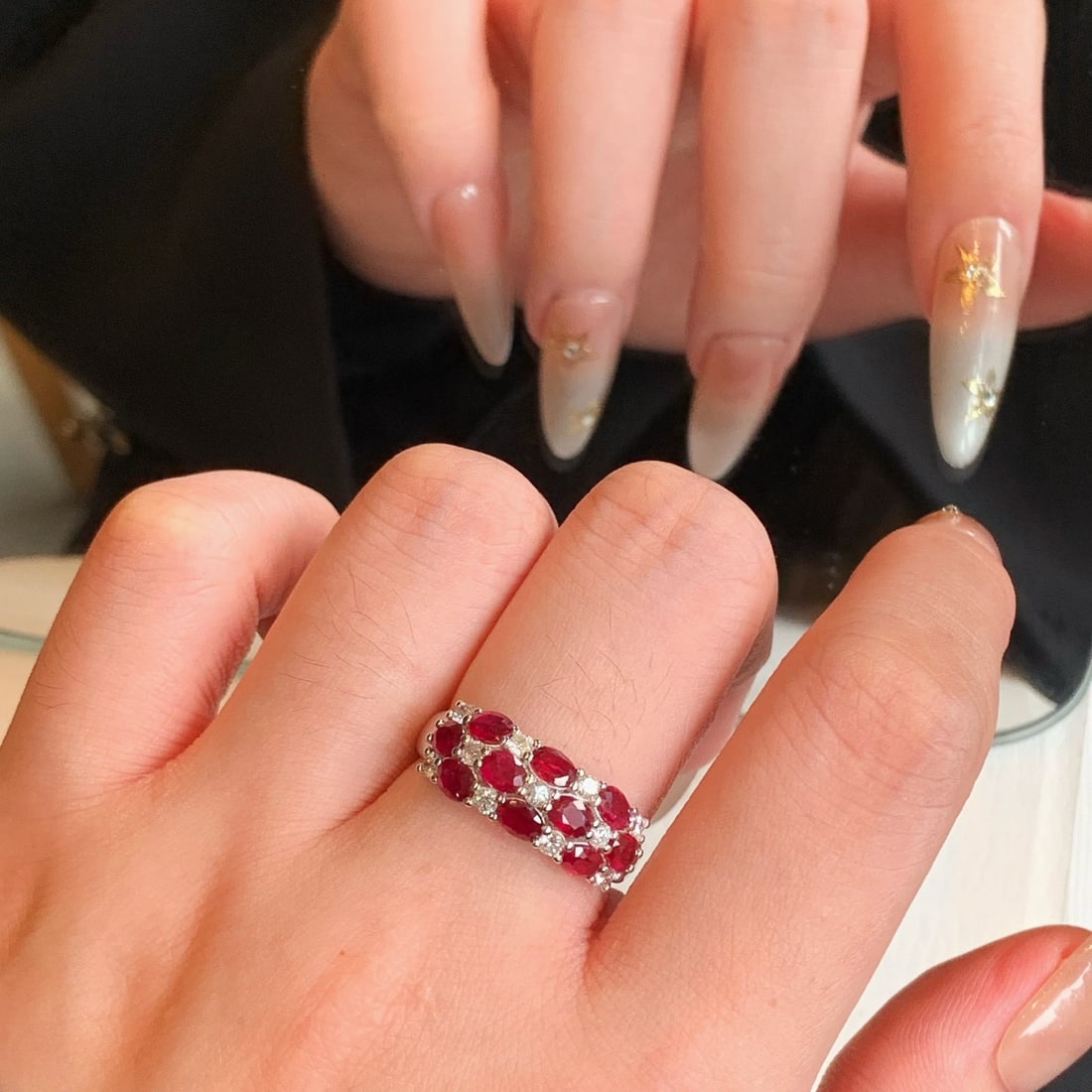 14k Gold 2.35 Ctw Vivid Red Natural Ruby & Diamond Ring - 5