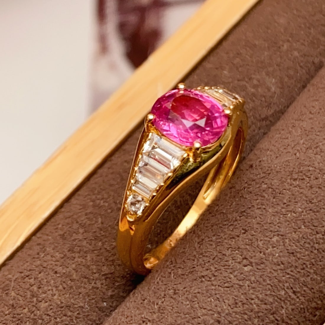 14k Gold 1.25 Ct Natural Ruby & Sapphire Ring - 4