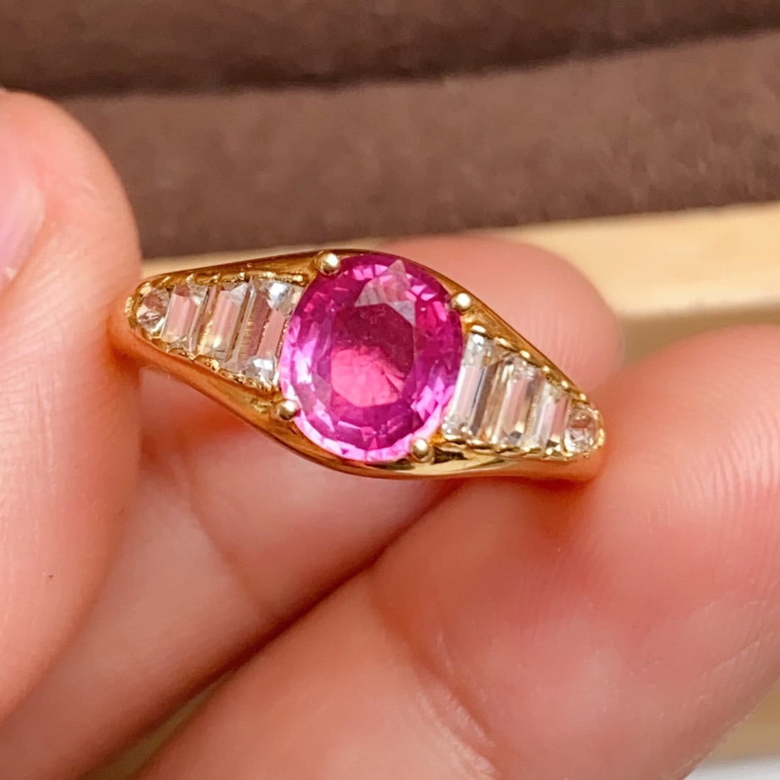 14k Gold 1.25 Ct Natural Ruby & Sapphire Ring - 6