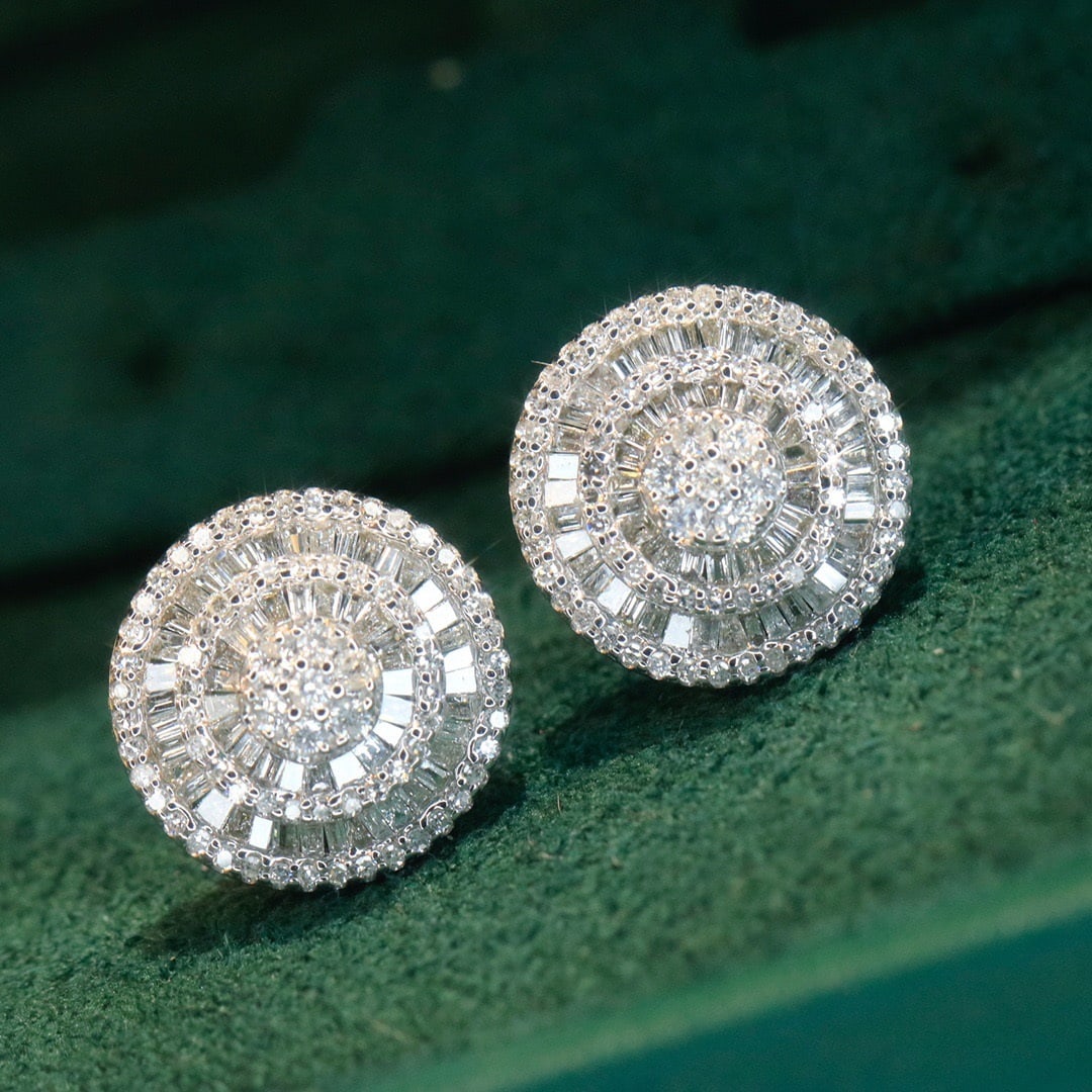 14k Gold 1.1 Ct Natural H Diamond Earrings - 4