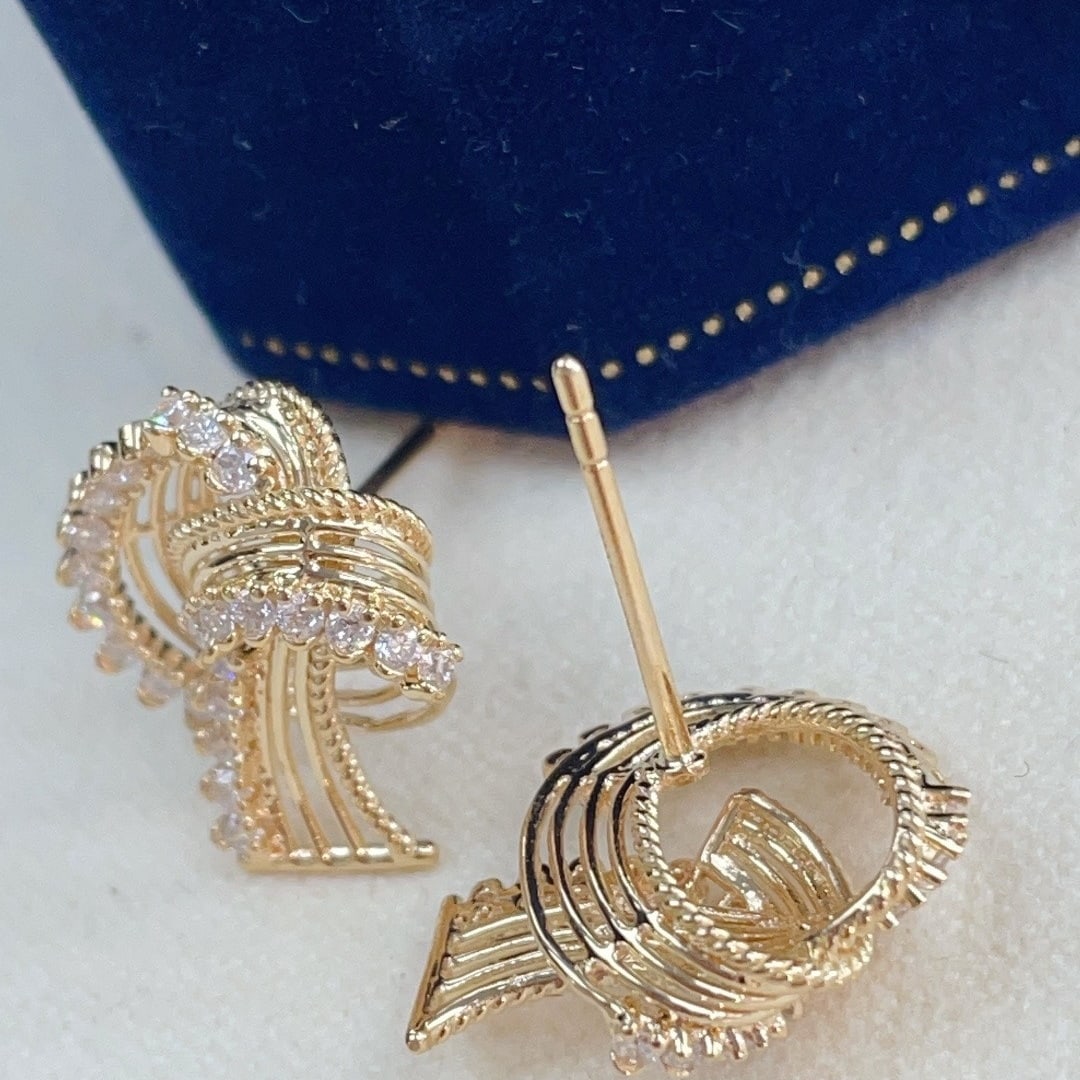14k Gold 0.50 Ct Natural H Diamond Earrings - 3