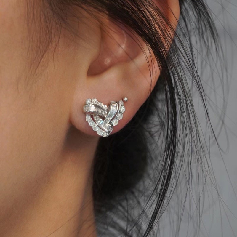 14k Gold 0.58 Ct Natural H Diamond Earrings - 5