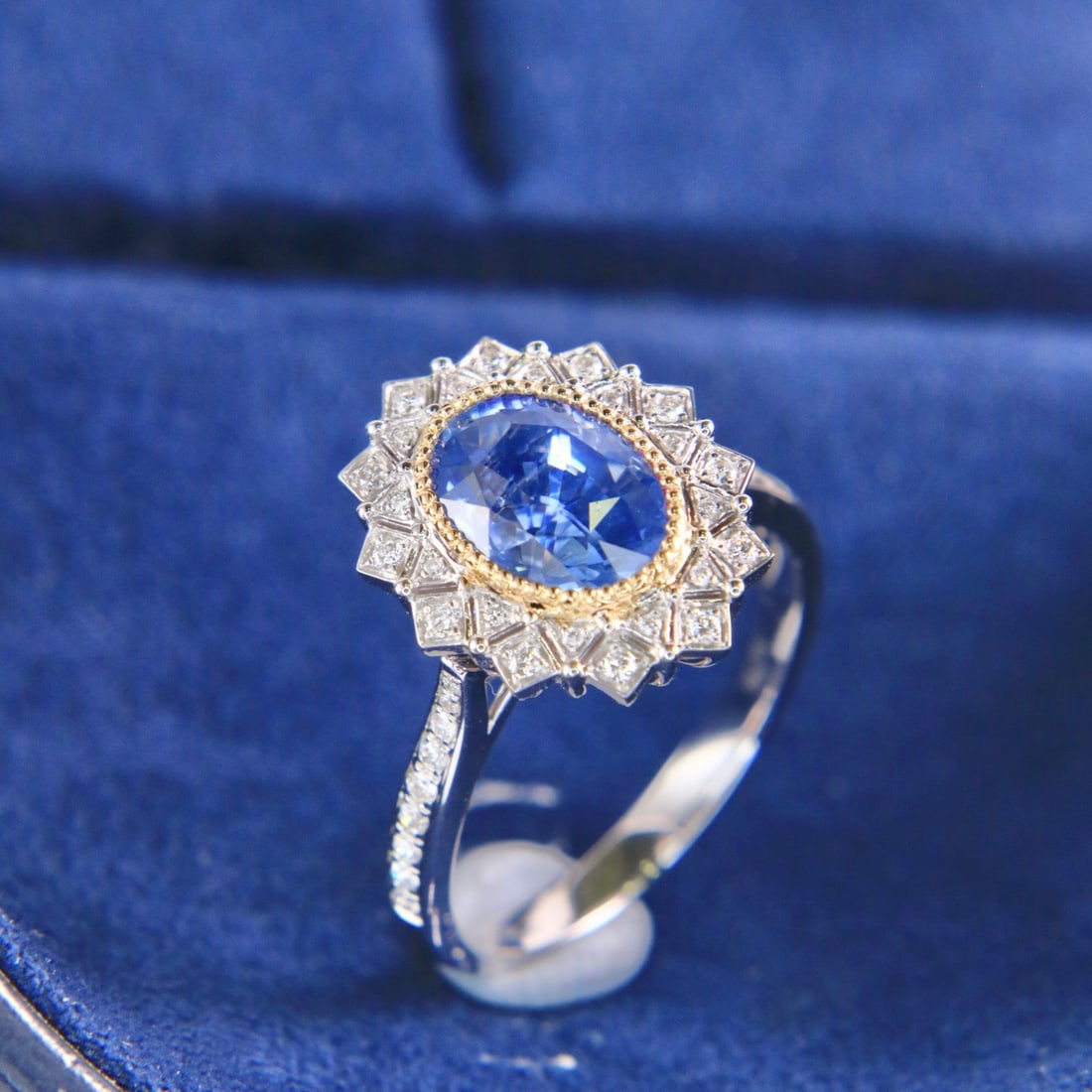 14k Gold 3.00 Ctw Natural Sapphire & Diamond Ring/pendant( Without Chain ) - 4