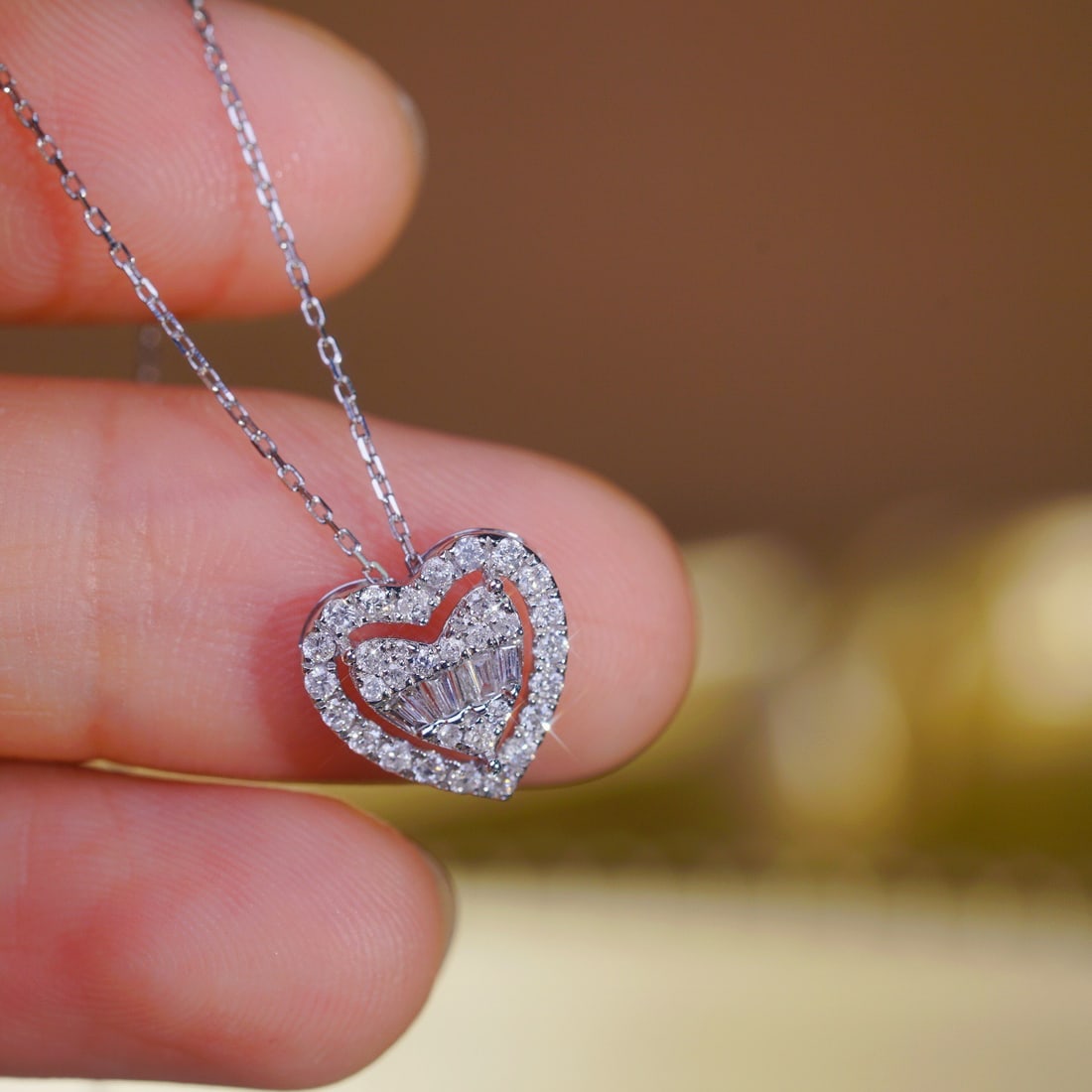 14k Gold 0.35 Ct Natural H Diamond Necklace - 3