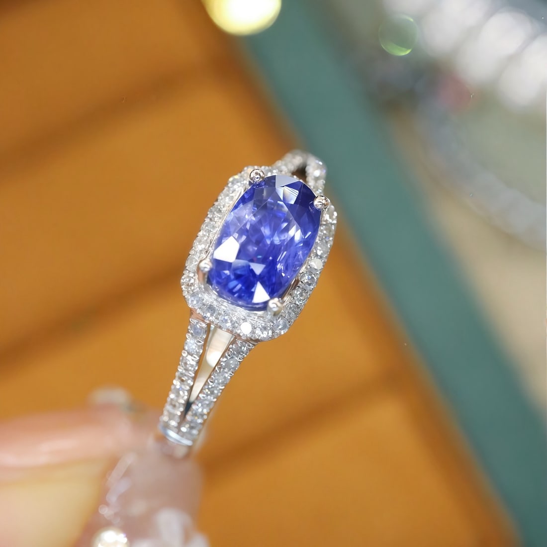 14k Gold 1.27 Ctw Natural Sapphire & Diamond Ring - 3