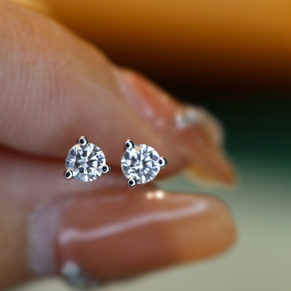 14k Gold 1.4 Ct Natural H Diamond Earrings - 6
