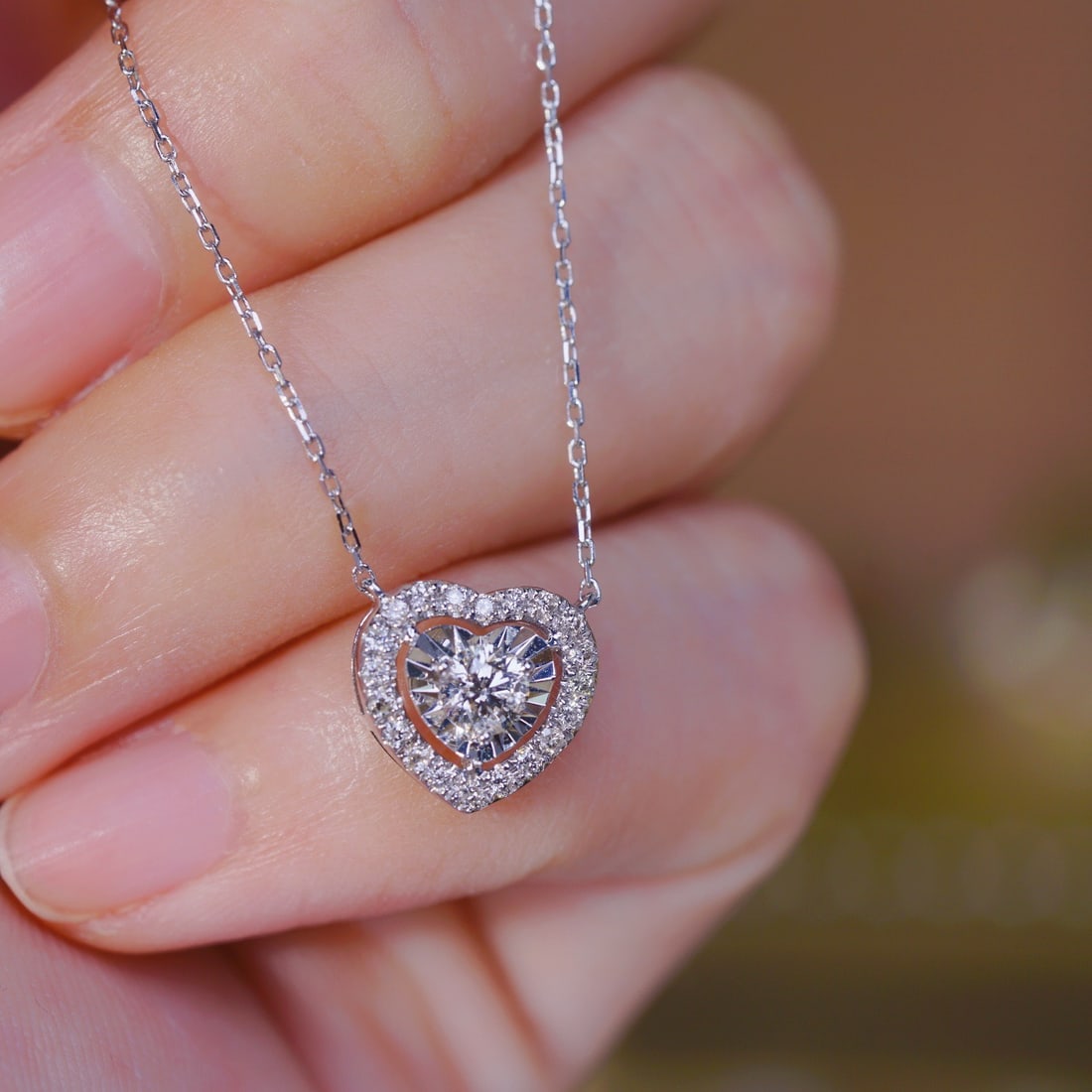 14k Gold 0.35 Ct Natural H Diamond Necklace - 5