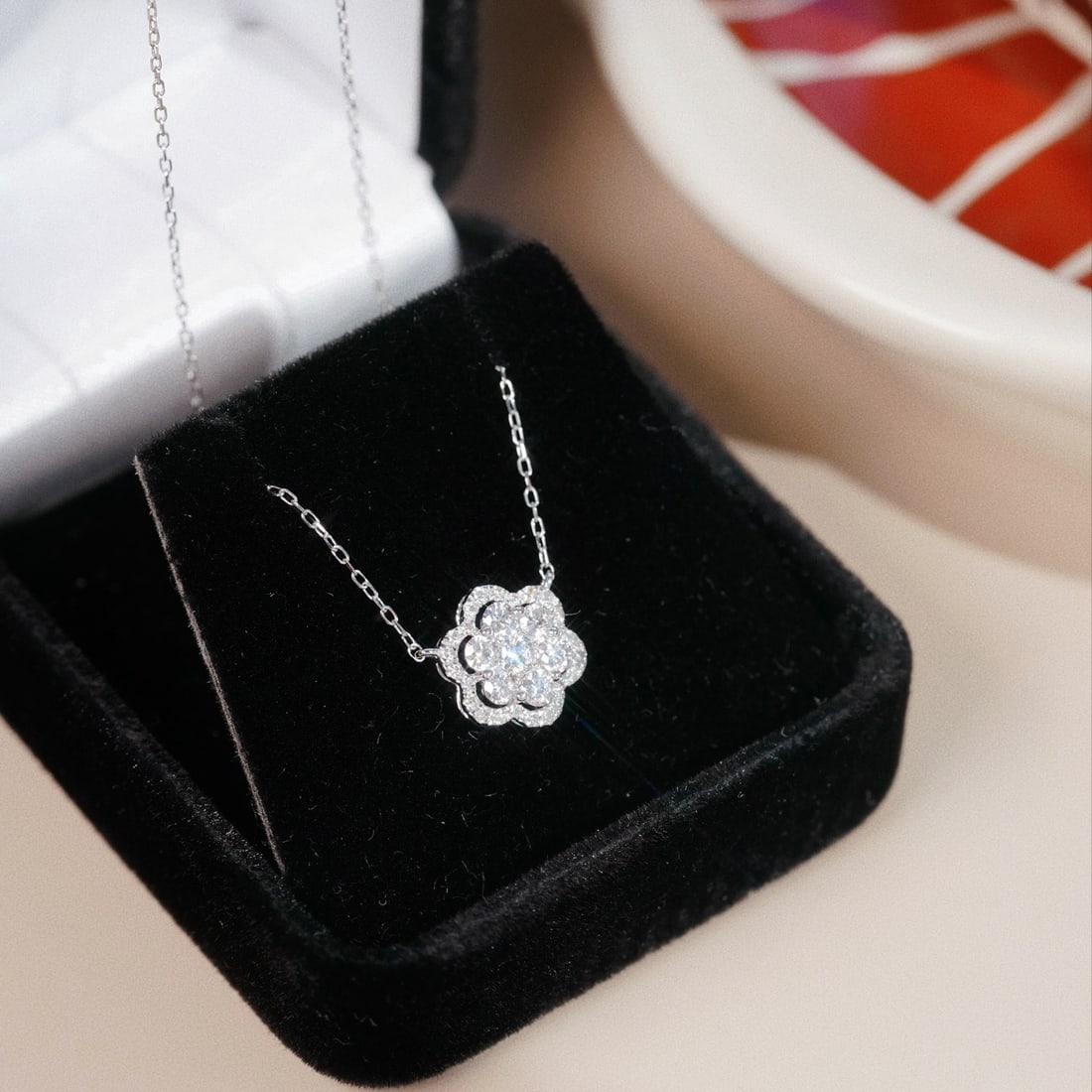 14k Gold 0.58 Ct Natural H Diamond Necklace - 8