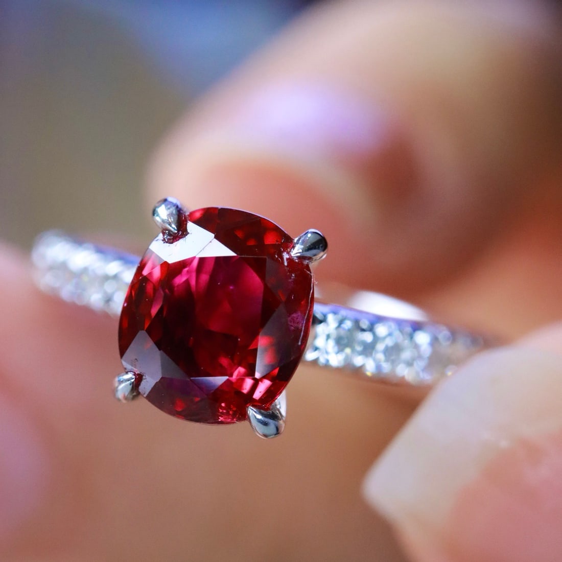 14k Gold 1.23 Ctw Natural Ruby & Diamond Ring - 4
