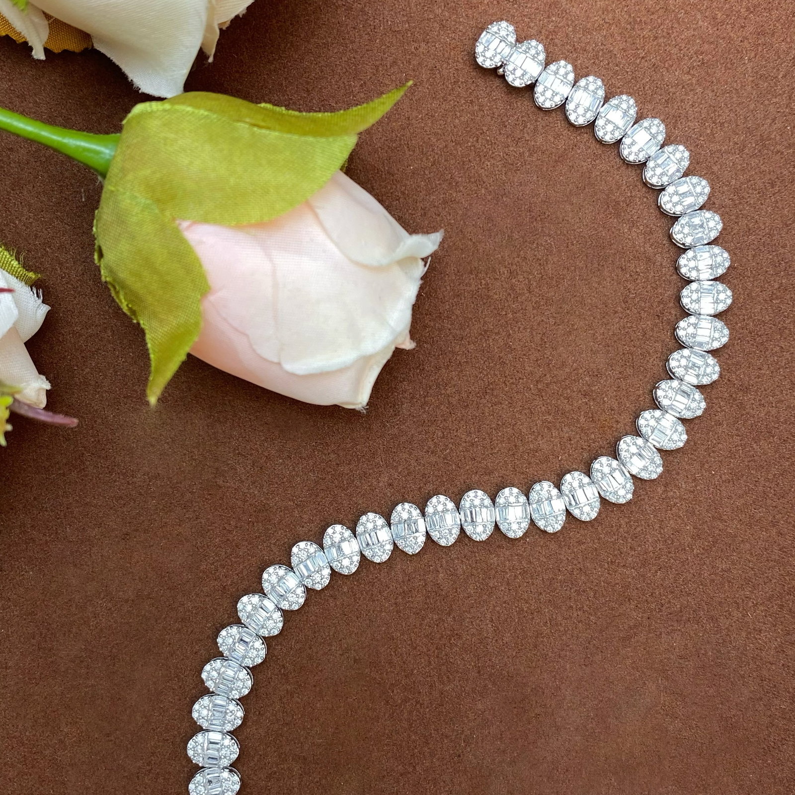 14k Gold 3.00 Ct Natural H Diamond Bracelet - 5