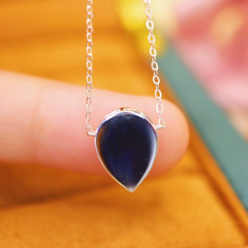 14k Gold 0.95 Ctw Natural Sapphire & Diamond Necklace - 5